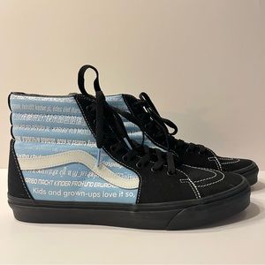 Vans Black and Blue High-Top Sneakers